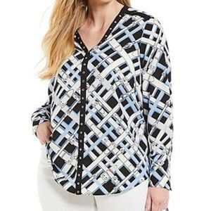 Jones New York long sleeve blouse)